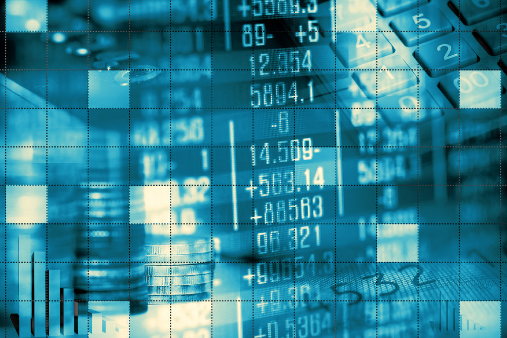 Stock market ticker.