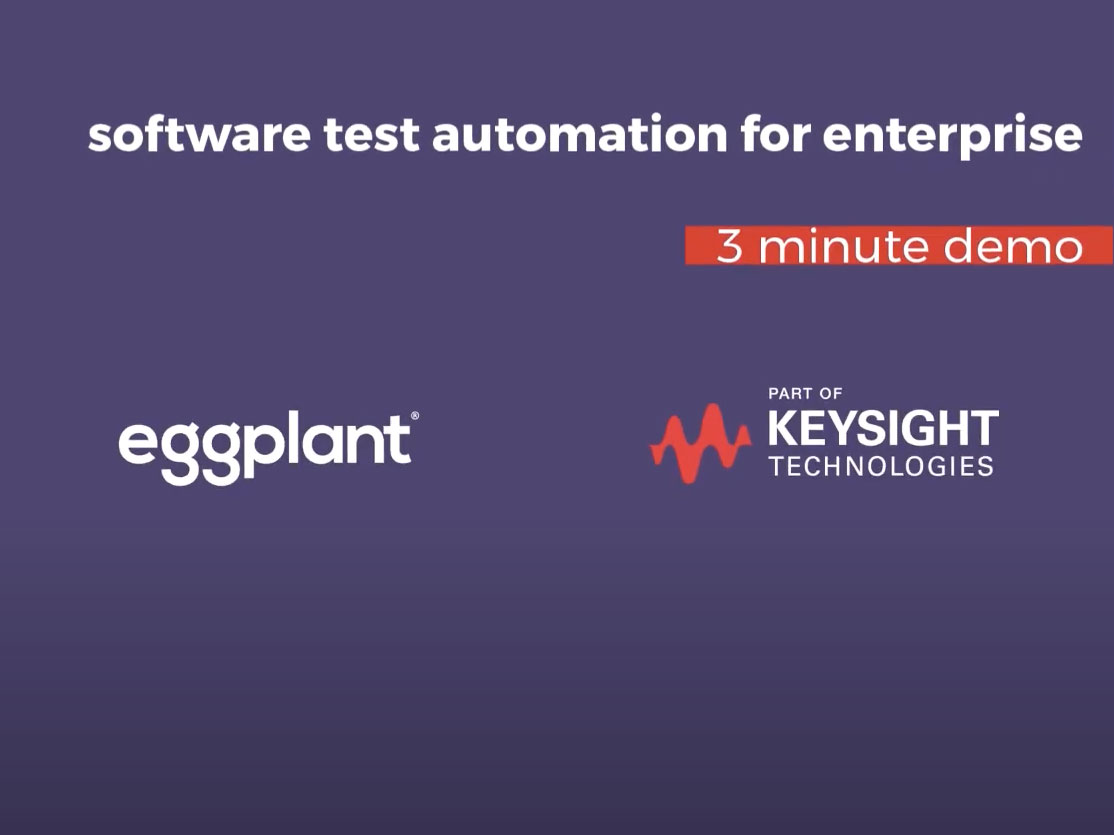 Still shot from three-minute demo video on software test automation for enterprise applications.
