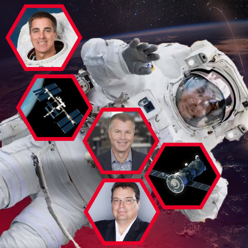 Astronaut floating in space