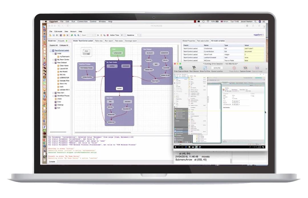 Eggplant Test displayed on a laptop screen.